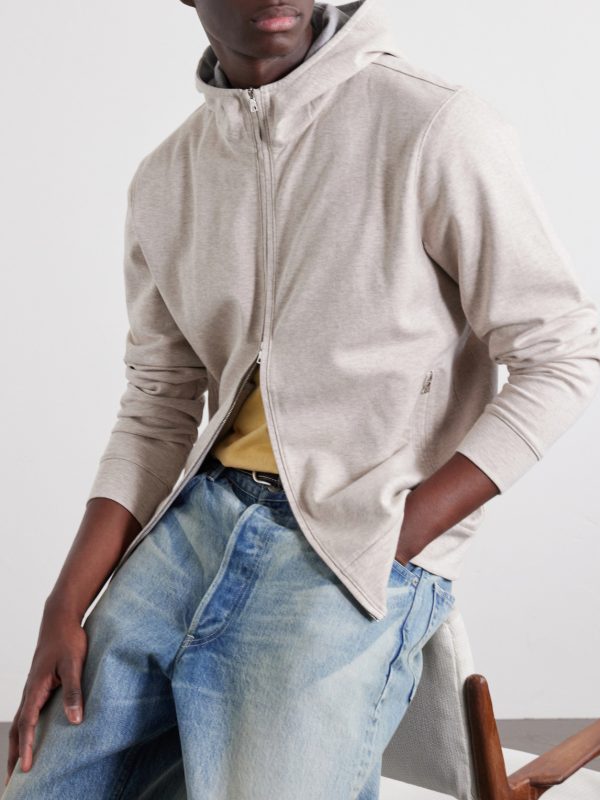 Cotton-Blend Zip-Up Hoodie - E1