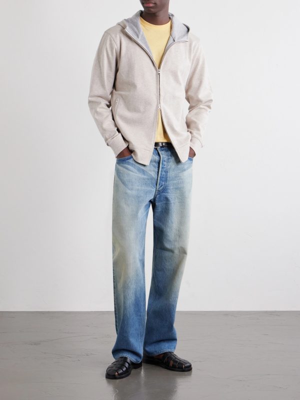 Cotton-Blend Zip-Up Hoodie - OU