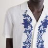 Maitan Mirabello Camp-Collar Printed Linen Shirt - CU