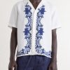 Maitan Mirabello Camp-Collar Printed Linen Shirt - FR