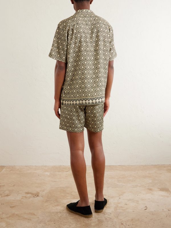 Maitan Passetto Camp-Collar Printed Lyocell Shirt - BK