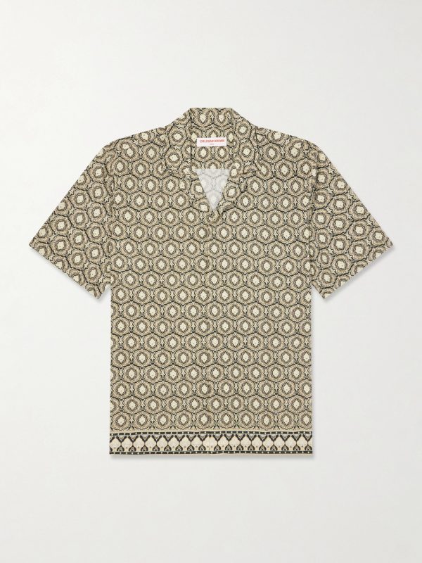 Maitan Passetto Camp-Collar Printed Lyocell Shirt