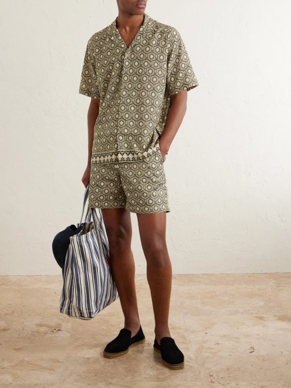 Maitan Passetto Camp-Collar Printed Lyocell Shirt - OU