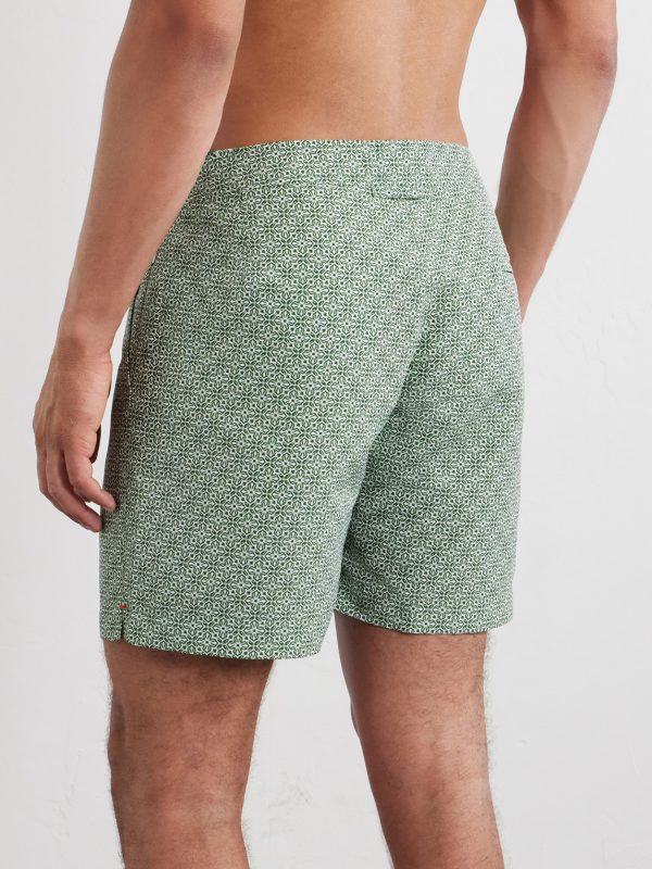 Bulldog Portico Straight-Leg Mid-Length Printed Swim Shorts - BK