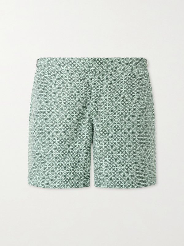 Bulldog Portico Straight-Leg Mid-Length Printed Swim Shorts