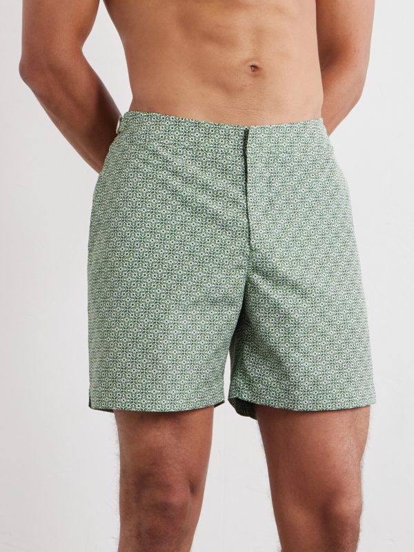 Bulldog Portico Straight-Leg Mid-Length Printed Swim Shorts - OU