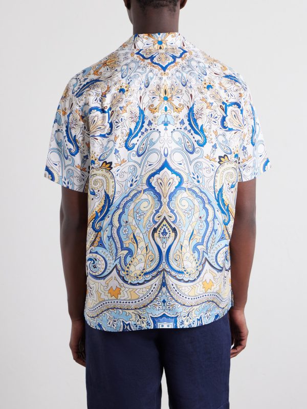 Maitan Camp-Collar Printed Silk-Satin Shirt - BK Maitan Camp-Collar Printed Silk-Satin Shirt - BK