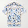 Maitan Camp-Collar Printed Silk-Satin Shirt Maitan Camp-Collar Printed Silk-Satin Shirt