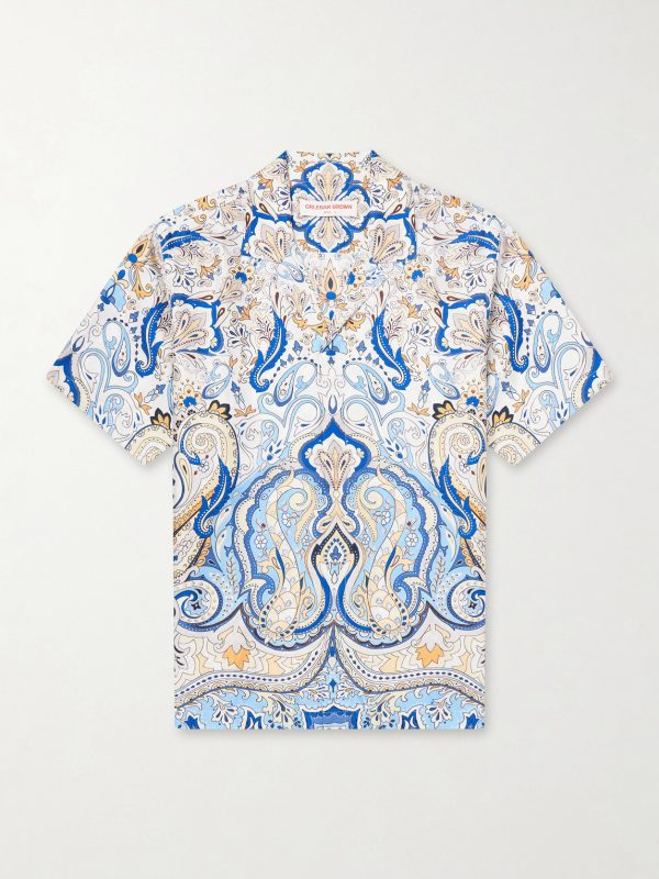 Maitan Camp-Collar Printed Silk-Satin Shirt Maitan Camp-Collar Printed Silk-Satin Shirt