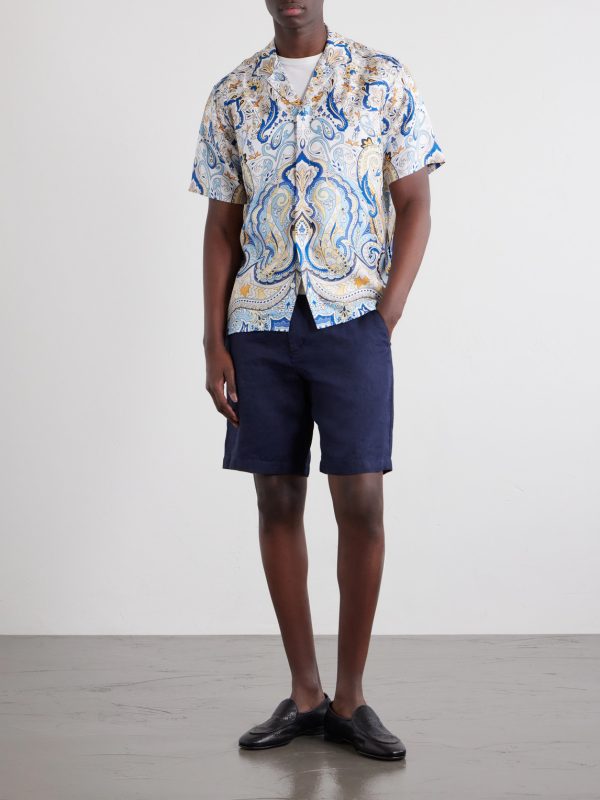 Maitan Camp-Collar Printed Silk-Satin Shirt - OU Maitan Camp-Collar Printed Silk-Satin Shirt - OU