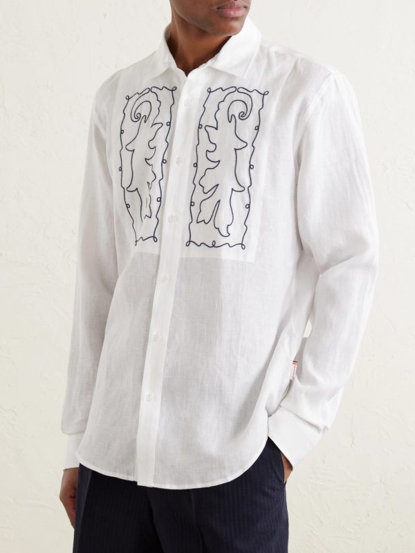 Mirabello Embroidered Linen Shirt - FR