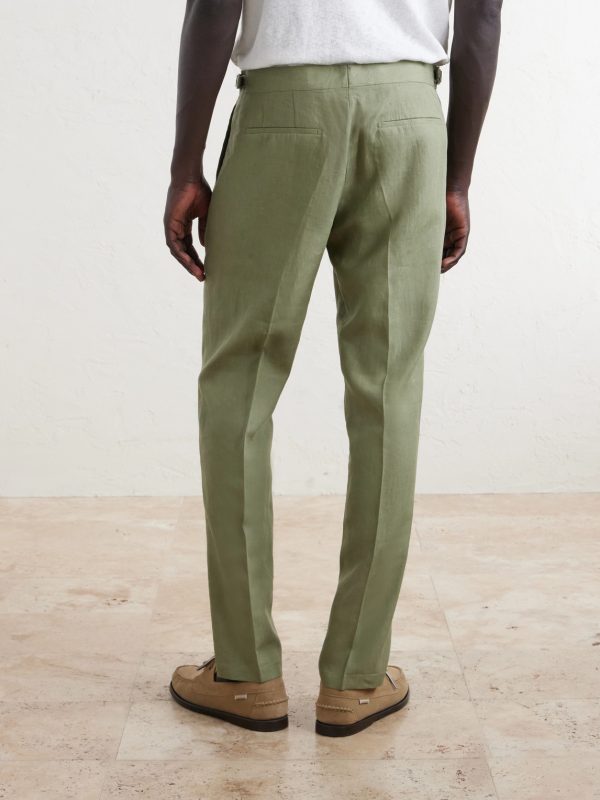 Griffon Tapered Linen Trousers - BK