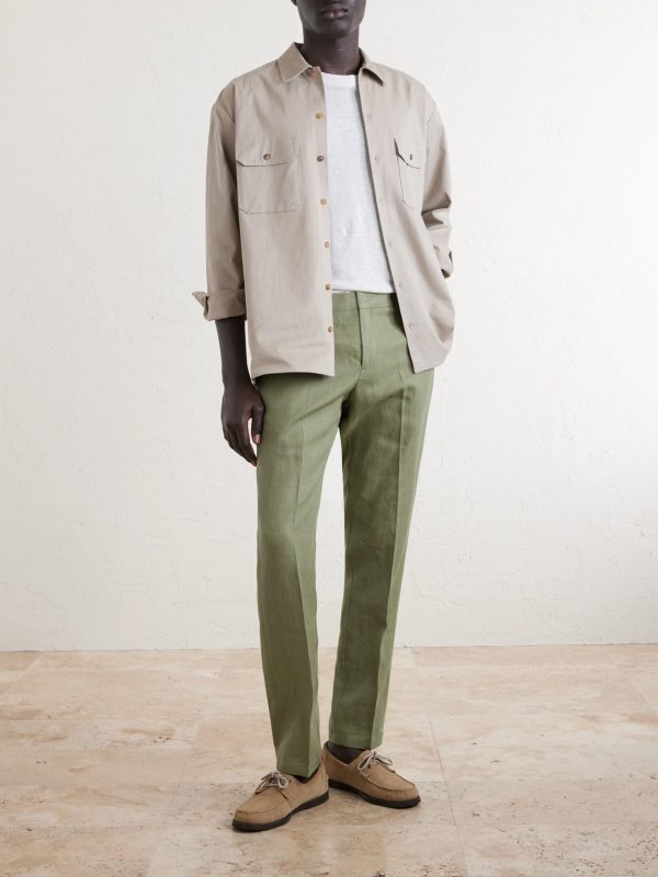 Griffon Tapered Linen Trousers - OU