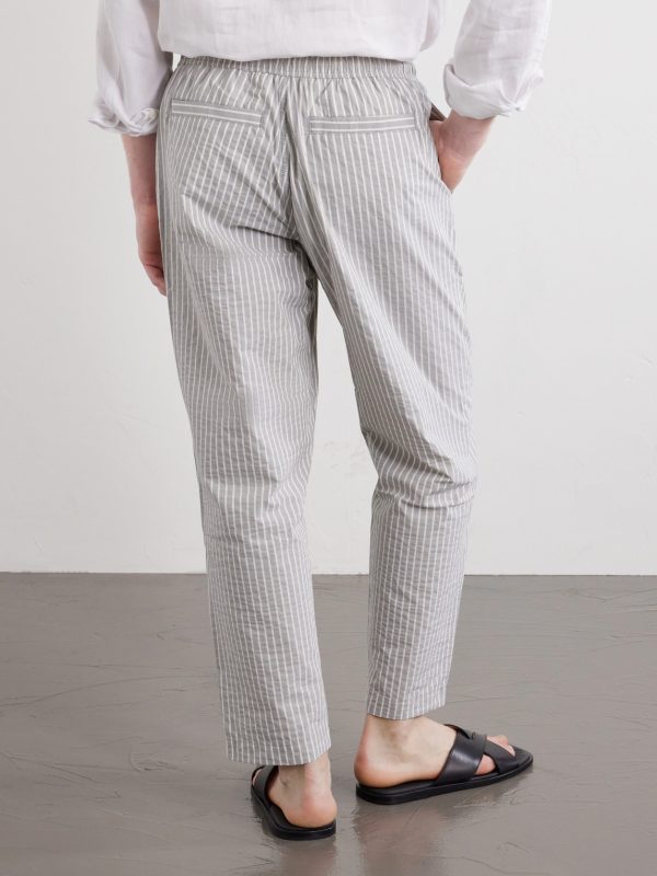 Sonoran Straight-Leg Striped Cotton-Blend Seersucker Trousers - BK Sonoran Straight-Leg Striped Cotton-Blend Seersucker Trousers - BK