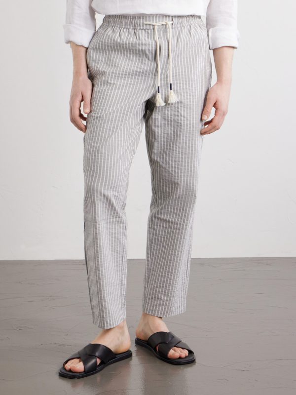 Sonoran Straight-Leg Striped Cotton-Blend Seersucker Trousers - FR Sonoran Straight-Leg Striped Cotton-Blend Seersucker Trousers - FR