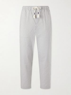 Sonoran Straight-Leg Striped Cotton-Blend Seersucker Trousers Sonoran Straight-Leg Striped Cotton-Blend Seersucker Trousers