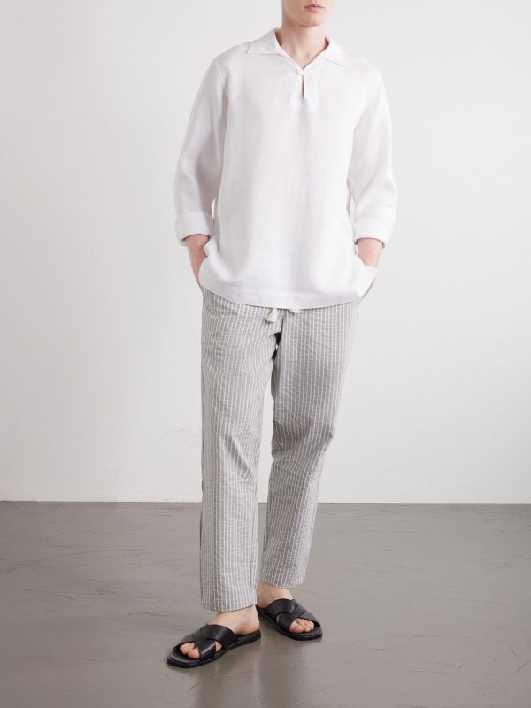 Sonoran Straight-Leg Striped Cotton-Blend Seersucker Trousers - OU Sonoran Straight-Leg Striped Cotton-Blend Seersucker Trousers - OU