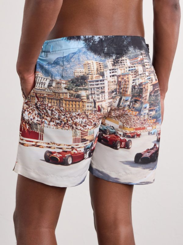 Bulldog Straight-Leg Mid-Length Printed Swim Shorts - BK Bulldog Straight-Leg Mid-Length Printed Swim Shorts - BK