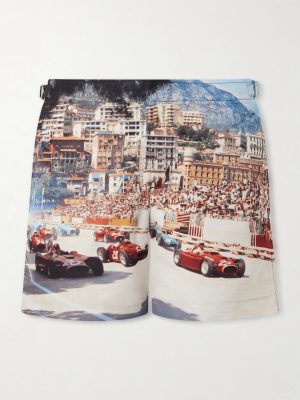 Bulldog Straight-Leg Mid-Length Printed Swim Shorts