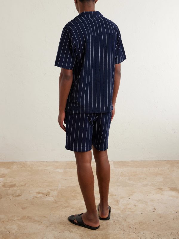 Hawkin Stripe Towelling Cotton Shirt - BK Hawkin Stripe Towelling Cotton Shirt - BK
