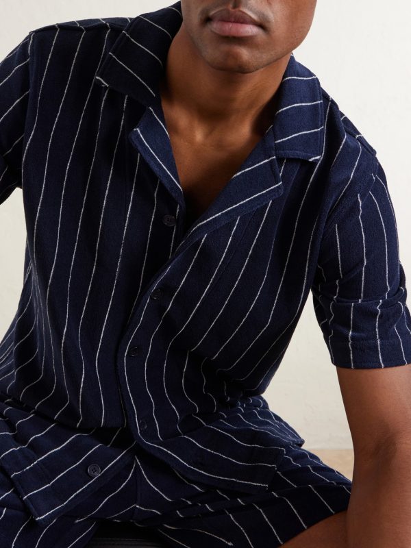 Hawkin Stripe Towelling Cotton Shirt - CU Hawkin Stripe Towelling Cotton Shirt - CU