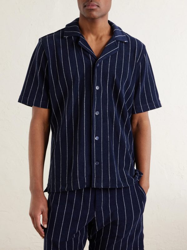 Hawkin Stripe Towelling Cotton Shirt - FR Hawkin Stripe Towelling Cotton Shirt - FR