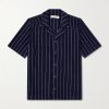 Hawkin Stripe Towelling Cotton Shirt Hawkin Stripe Towelling Cotton Shirt