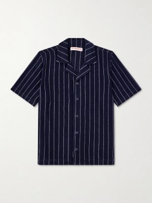 Hawkin Stripe Towelling Cotton Shirt Hawkin Stripe Towelling Cotton Shirt