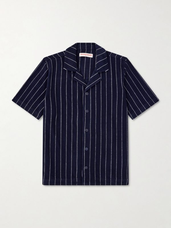 Hawkin Stripe Towelling Cotton Shirt Hawkin Stripe Towelling Cotton Shirt