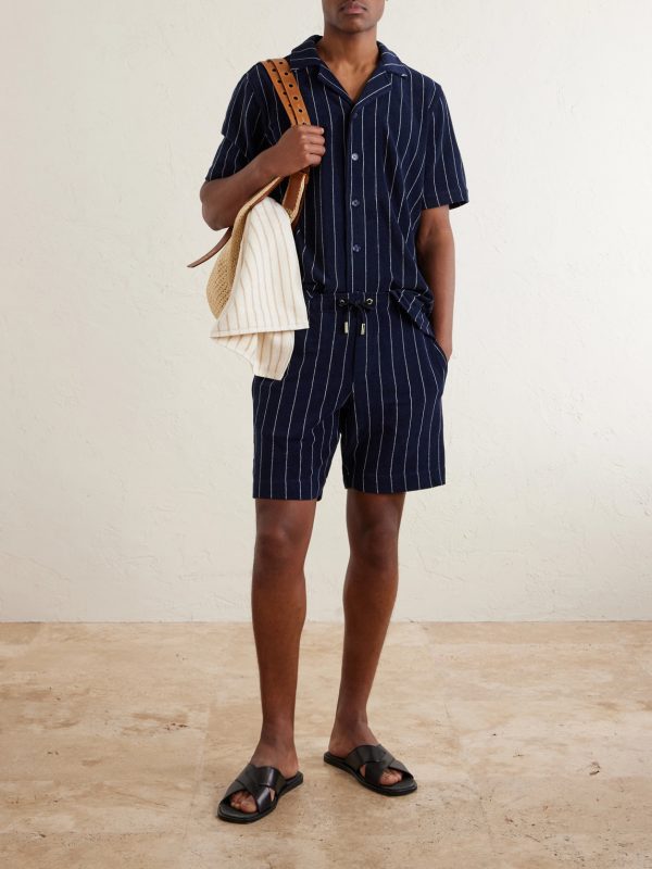 Hawkin Stripe Towelling Cotton Shirt - OU Hawkin Stripe Towelling Cotton Shirt - OU