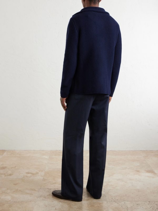 Knitted Virgin Wool Blazer - BK Knitted Virgin Wool Blazer - BK