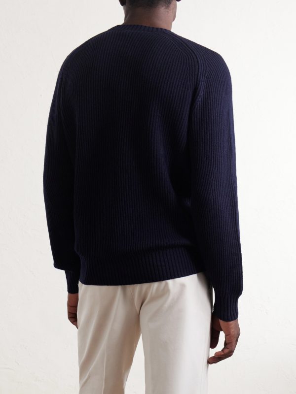Ribbed Virgin Wool Sweater - BK Ribbed Virgin Wool Sweater - BK