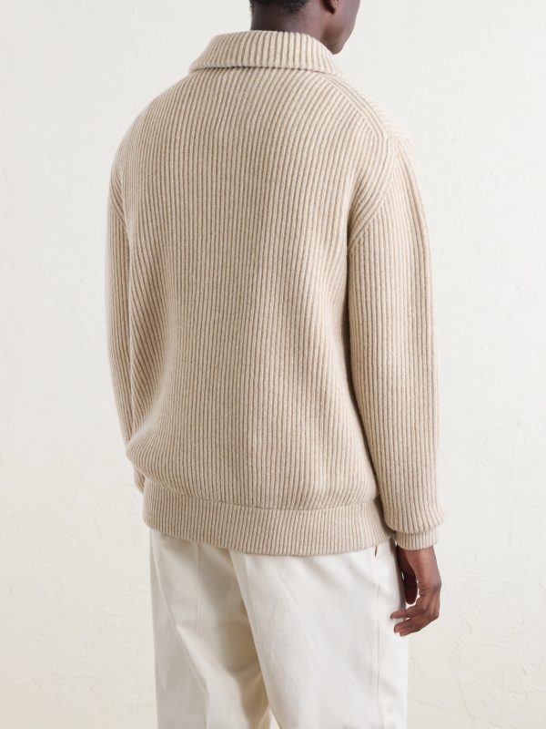 Ribbed Virgin Wool Cardigan - BK Ribbed Virgin Wool Cardigan - BK