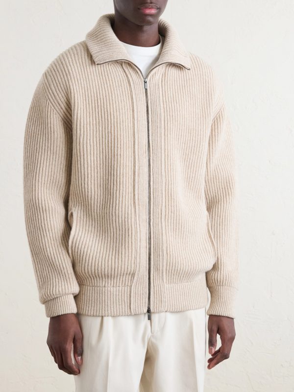 Ribbed Virgin Wool Cardigan - FR Ribbed Virgin Wool Cardigan - FR