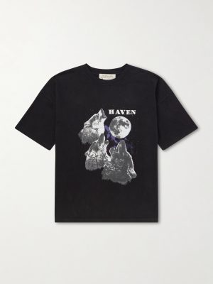Howling Wolves Printed Cotton-Jersey T-Shirt
