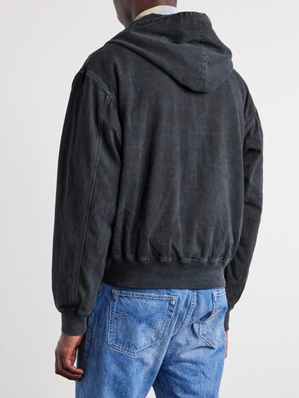 Cotton-Twill Hooded Blouson Jacket - BK
