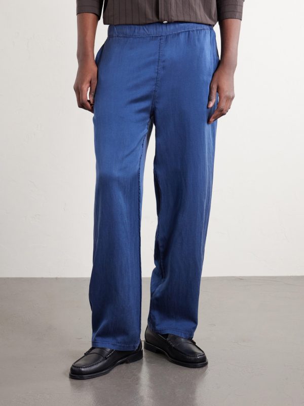 Straight-Leg Silk and Cotton-Blend Satin Trousres - FR