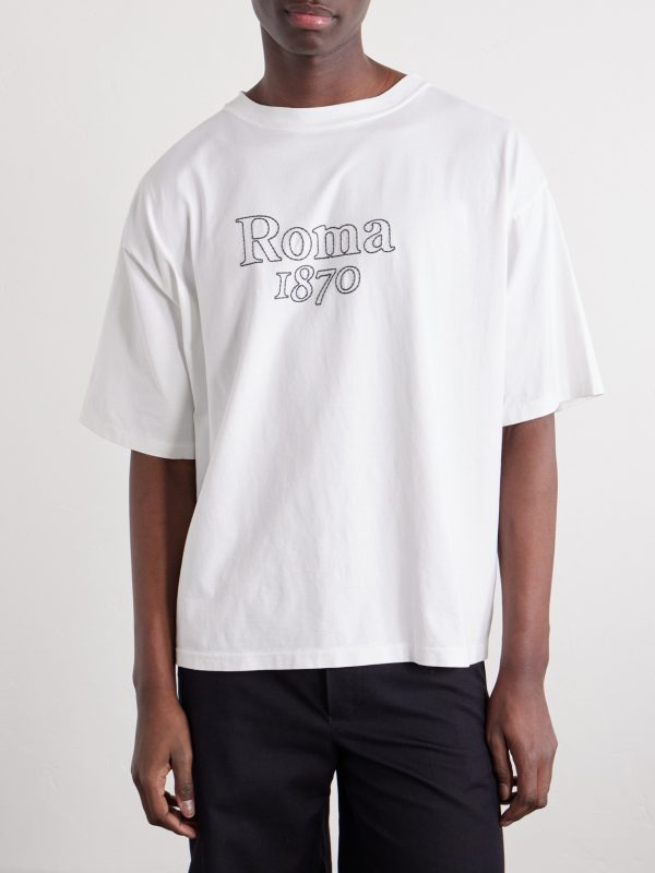 Roma 1870 Embroidered Cotton-Jersey T-Shirt - FR Roma 1870 Embroidered Cotton-Jersey T-Shirt - FR