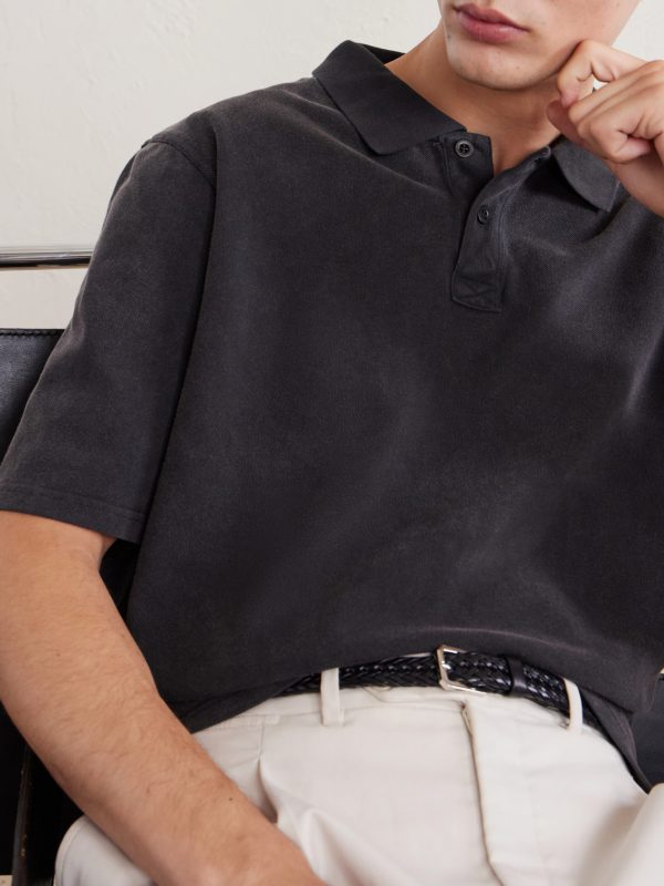 Garment-Dyed Cotton-Piqué Polo Shirt - CU Garment-Dyed Cotton-Piqué Polo Shirt - CU