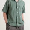 Convertible-Collar Cotton-Hopsack Shirt - FR Convertible-Collar Cotton-Hopsack Shirt - FR