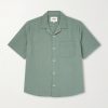 Convertible-Collar Cotton-Hopsack Shirt Convertible-Collar Cotton-Hopsack Shirt