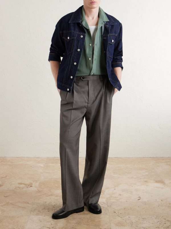 Convertible-Collar Cotton-Hopsack Shirt - OU Convertible-Collar Cotton-Hopsack Shirt - OU