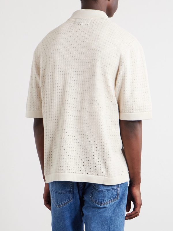 Pointelle-Knit Organic Cotton Shirt - BK Pointelle-Knit Organic Cotton Shirt - BK