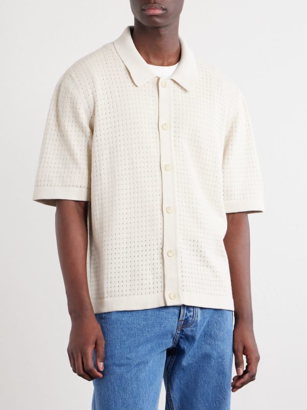 Pointelle-Knit Organic Cotton Shirt - FR Pointelle-Knit Organic Cotton Shirt - FR