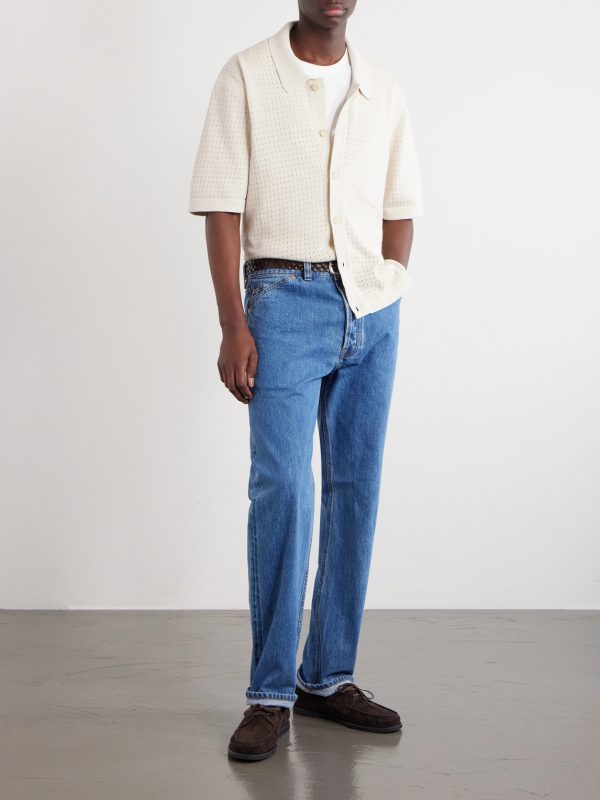 Pointelle-Knit Organic Cotton Shirt - OU Pointelle-Knit Organic Cotton Shirt - OU
