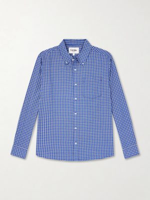 Bruce Button-Down Collar Checked Cotton-Blend Poplin Shirt Bruce Button-Down Collar Checked Cotton-Blend Poplin Shirt