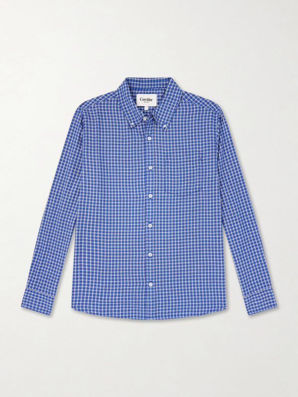 Bruce Button-Down Collar Checked Cotton-Blend Poplin Shirt Bruce Button-Down Collar Checked Cotton-Blend Poplin Shirt
