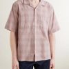 Convertible-Collar Checked Cotton and Linen-Blend Shirt - FR
