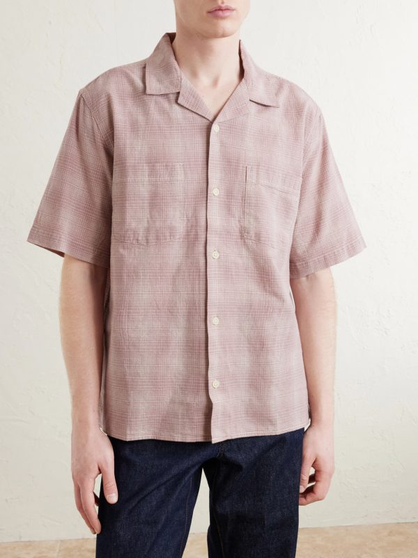 Convertible-Collar Checked Cotton and Linen-Blend Shirt - FR