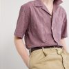 Camp Collar Paisley-Embroidered Cotton Shirt - E1